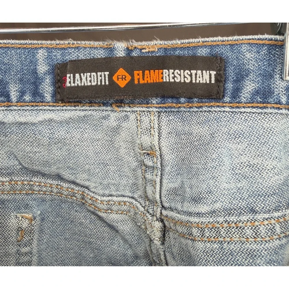 Wrangler FR flame resistant jeans CAT2‎ 2112 relaxed fit blue denim 40x34